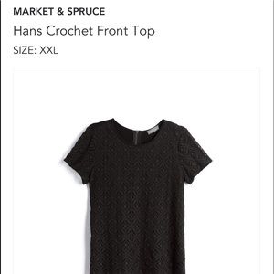 Black lace detailed blouse